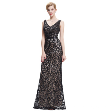 Starzz 2016 Sleeveless V-Neck Black Long Sequined Ball Gown Prom Dress ST000034-1